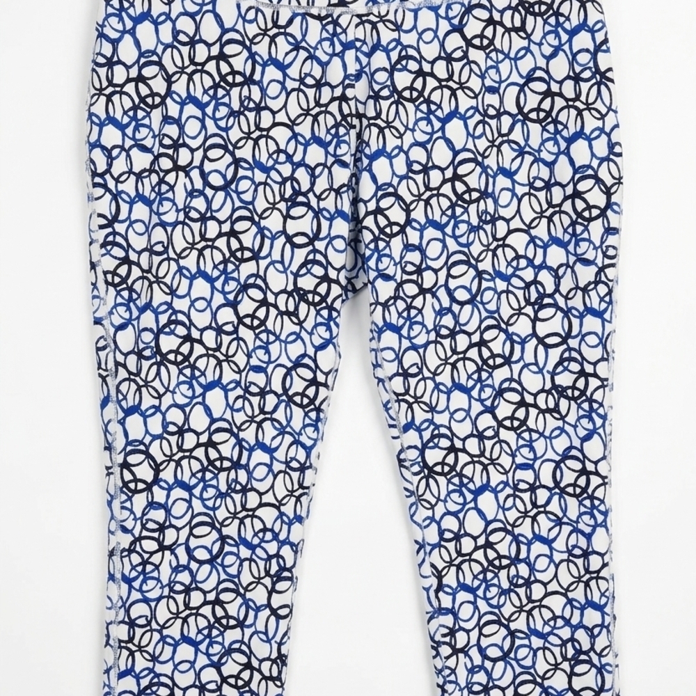 Chico's Zenergy Women’s 2 (10-12) Blue & Black White Printed Capris #236